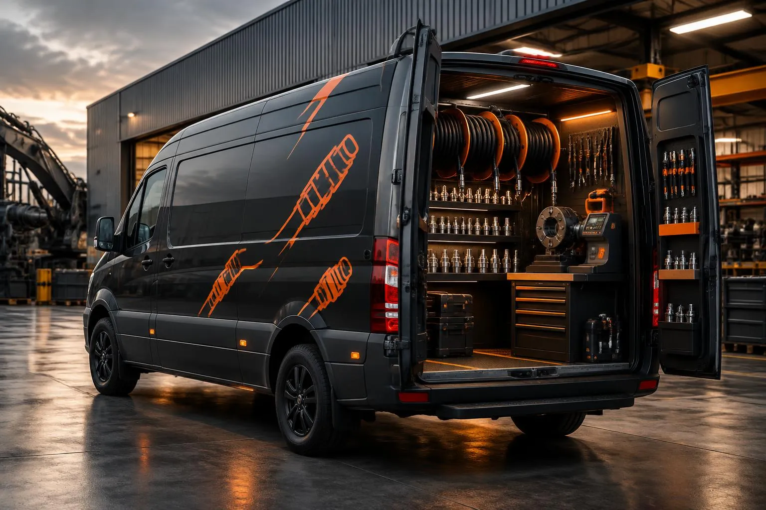 Conceito visual de uma futura van de atendimento hidráulico Villa Flex Express